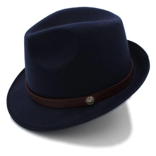 Classic Wool Trilby Hat – Slim Band with Decorative Button