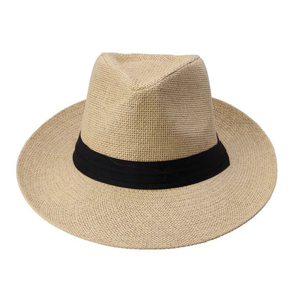 Straw Panama Hat – Classic Fedora Style With Black Band