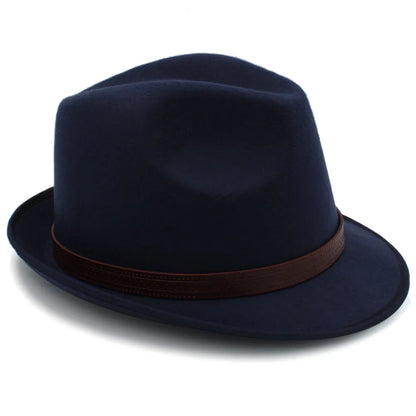 Classic Wool Trilby Hat – Slim Band with Decorative Button