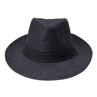 Straw Panama Hat – Classic Fedora Style With Black Band