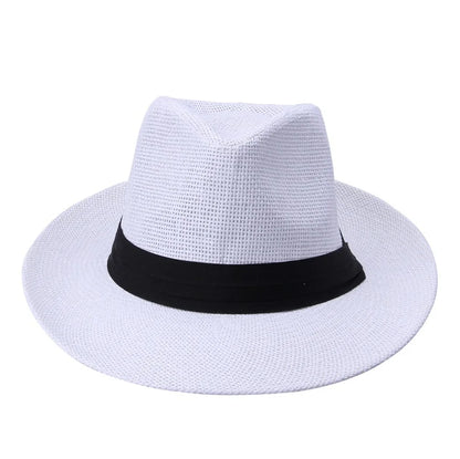 Straw Panama Hat – Classic Fedora Style With Black Band