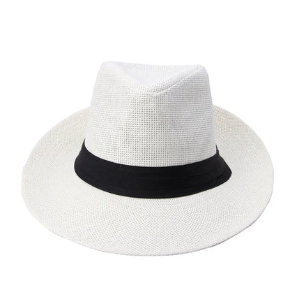 Straw Panama Hat – Classic Fedora Style With Black Band
