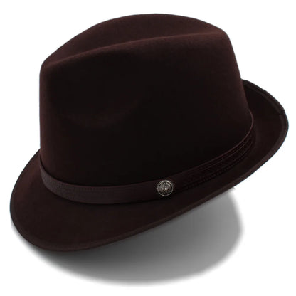 Classic Wool Trilby Hat – Slim Band with Decorative Button