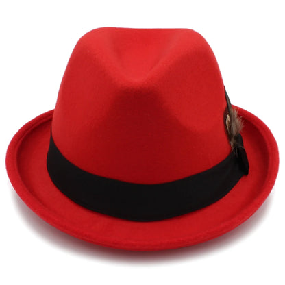 Trilby Fedora Wool Hat – Classic Style With Feather Accent