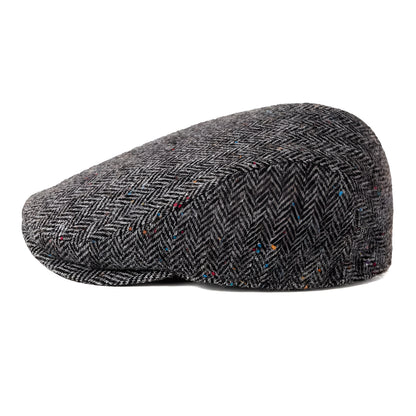 Flat Cap – Wool Herringbone With Timeless Silhouette
