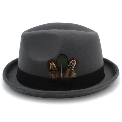Trilby Fedora Wool Hat – Classic Style With Feather Accent