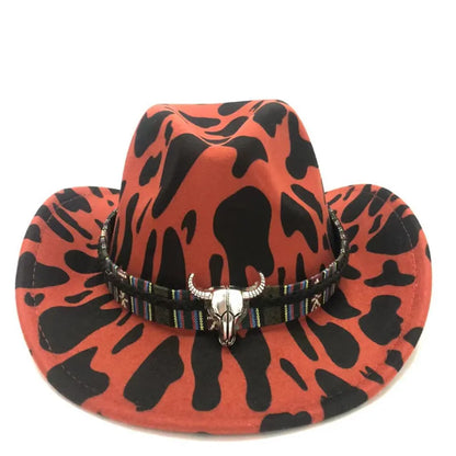 Cowboy Hat – Wild Cow Print With Western Bull Badge