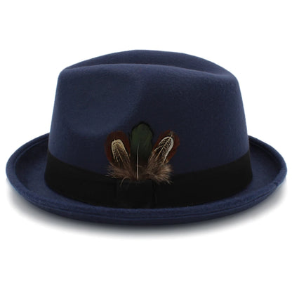 Trilby Fedora Wool Hat – Classic Style With Feather Accent