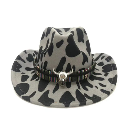Cowboy Hat – Wild Cow Print With Western Bull Badge