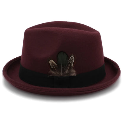 Trilby Fedora Wool Hat – Classic Style With Feather Accent
