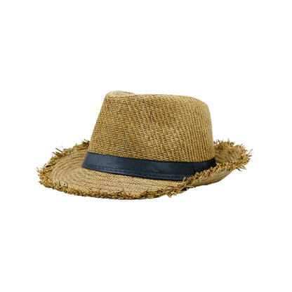 Trilby Straw Hat – Frayed Brim Summer Style