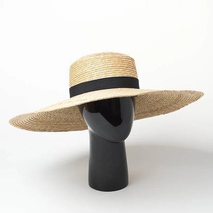 Straw Hat – Extra Wide Brim With Bold Black Band