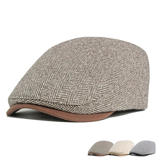 Flat Cap – Men’s Herringbone Cotton Design