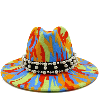 Fedora Hat – Modern Psychedelic Pearl Design