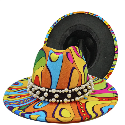 Fedora Hat – Modern Psychedelic Pearl Design