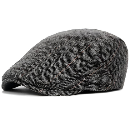 Classic Wool Blend Flat Cap for Men