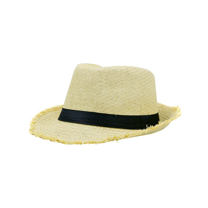 Trilby Straw Hat – Frayed Brim Summer Style