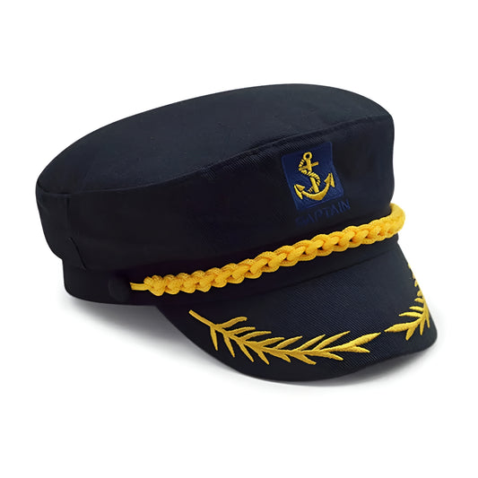 Sailor Cap – Embroidered Leaf & Braided Cord Design