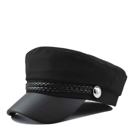 Braided Wool Sailor Cap – Structured Feminine Design With Braided Trim