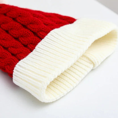 Beanie – Christmas Cable Knit with Pom-Pom