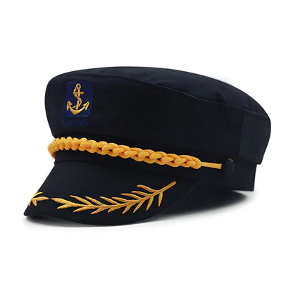 Sailor Cap – Embroidered Leaf & Braided Cord Design