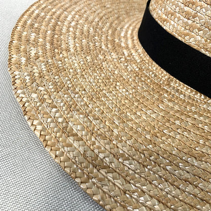 Straw Hat – Extra Wide Brim With Bold Black Band