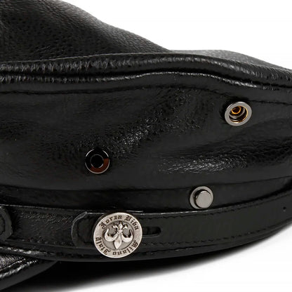 Leather Sailor Cap – Statement Badge & Structured Visor