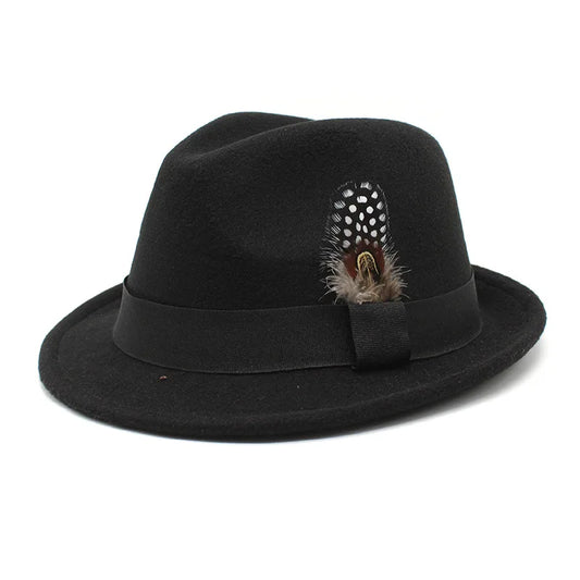 Classic Fedora Trilby Hat with Feather Accent