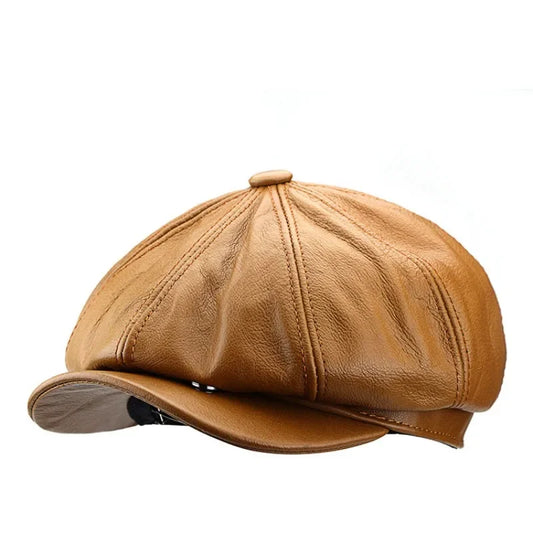 Newsboy Cap – Cowhide Leather With Polished Finish