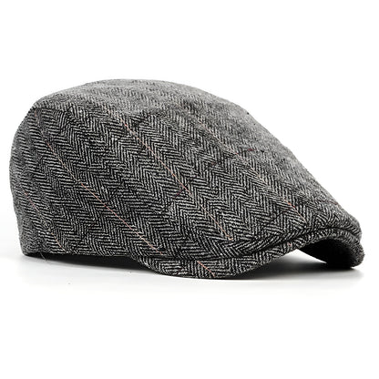 Classic Wool Blend Flat Cap for Men