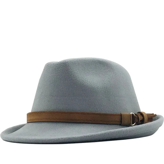 Fedora Trilby Hat – Soft Wool Design With Buckle Leather Band