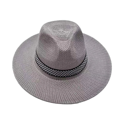 Panama Hat – Classic Wide Brim with Chevron Band