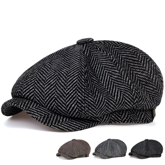 Newsboy Cap – Herringbone Pattern And Urban Flair