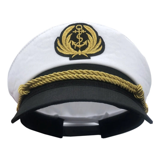 Captain Sailor Cap – Embroidered Crest & Rope Detail