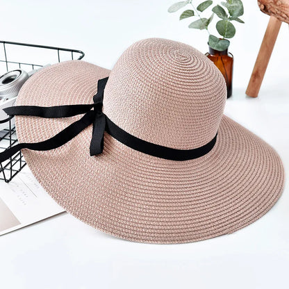 Straw Hat – Wide Brim With Ribbon Bow For Chic Summer Looks