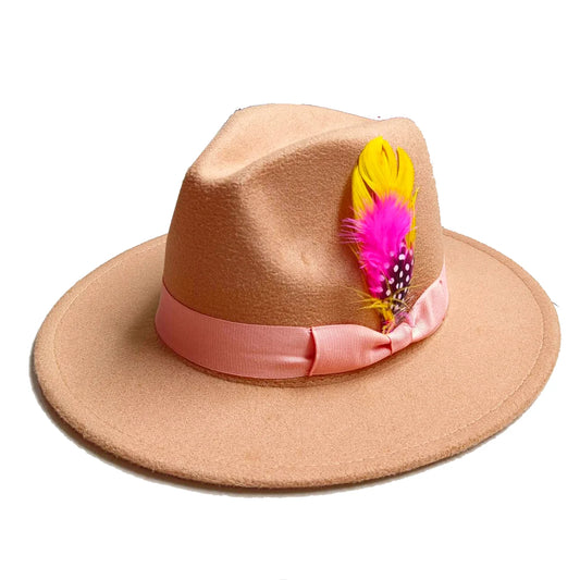 Fedora Hat – Ribbon With Feather Accent