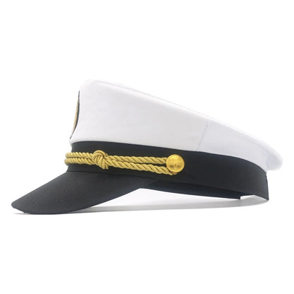 Captain Sailor Cap – Embroidered Crest & Rope Detail