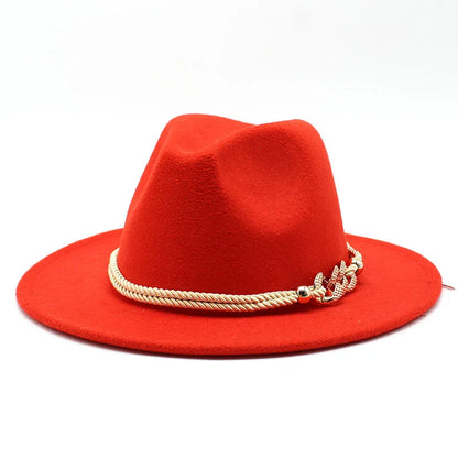 Fedora Hat – Rope Band With Chain Accent