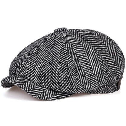 Newsboy Cap – Herringbone Pattern And Urban Flair