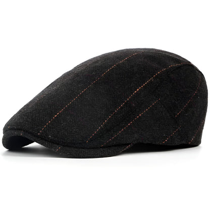 Classic Wool Blend Flat Cap for Men
