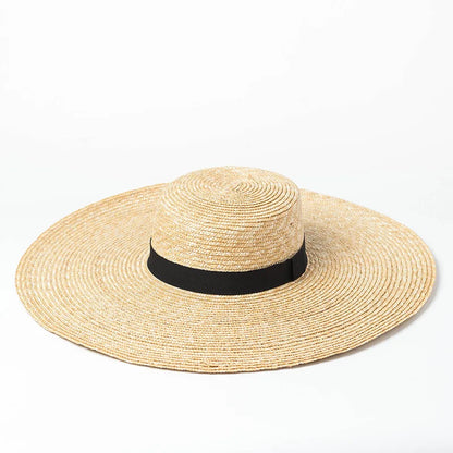 Straw Hat – Extra Wide Brim With Bold Black Band