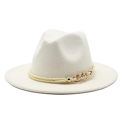 Fedora Hat – Rope Band With Chain Accent