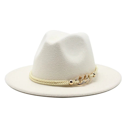 Fedora Hat – Rope Band With Chain Accent