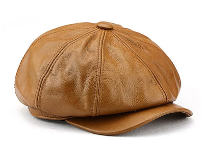 Newsboy Cap – Cowhide Leather With Polished Finish