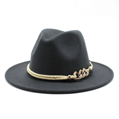 Fedora Hat – Rope Band With Chain Accent