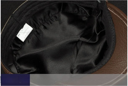 Leather Sailor Cap – Soft Cowhide With Belted Accent