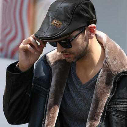 Béret Homme en Cuir - Élegant - La Maison du Chapeau