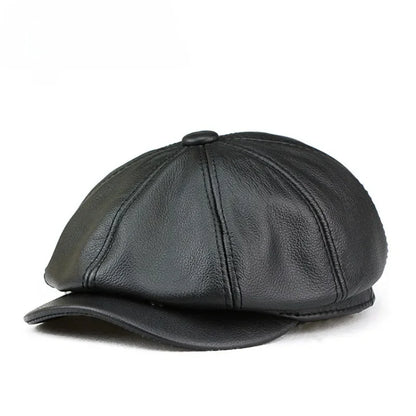 Newsboy Cap – Cowhide Leather With Polished Finish