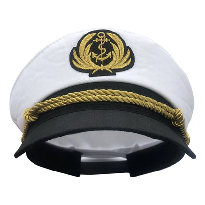 Captain Sailor Cap – Embroidered Crest & Rope Detail
