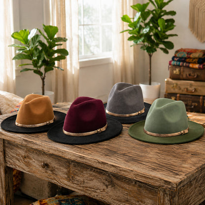 Fedora Hat – Gradient Effect with Gold Belt